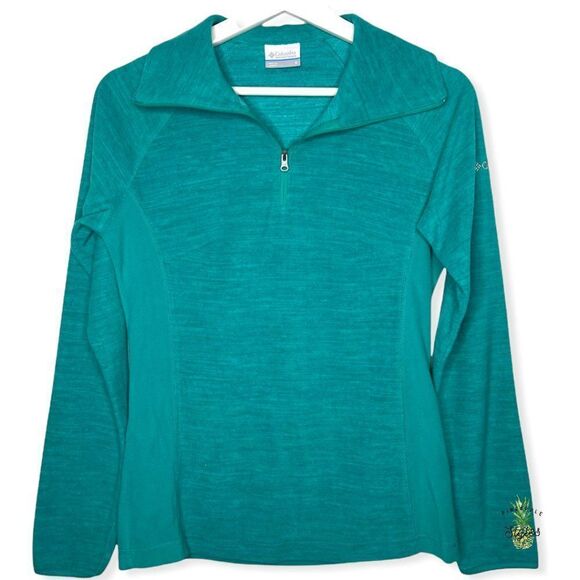 COLUMBIA Teal Fleece 1/4 Zip Jacket  - Picture 1 of 9